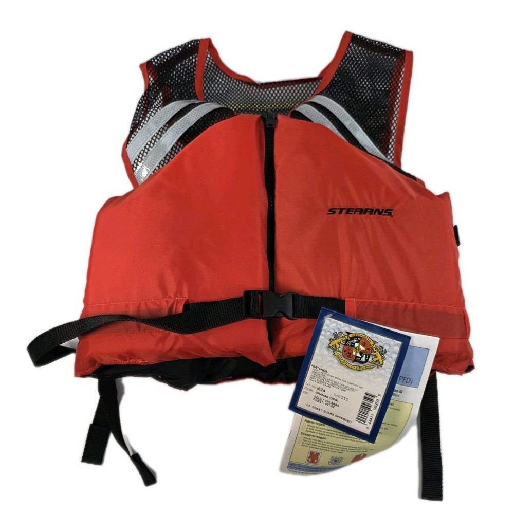 Stearns Orange Mesh Reflective Flotation Device Aid‎ Type III PDF Adult 2X Large
